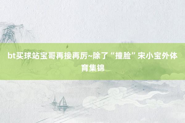 bt买球站宝哥再接再厉~除了“撞脸”宋小宝外体育集锦