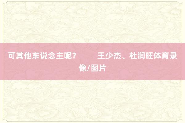 可其他东说念主呢？        王少杰、杜润旺体育录像/图片
