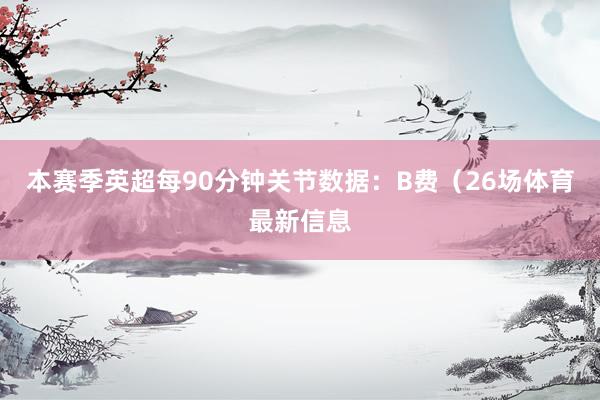 本赛季英超每90分钟关节数据：B费（26场体育最新信息